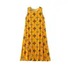 Vestido Novo de Algodão e Seda Floral 2026 para Mulheres, Estilo Verão, Elegante para Mães de Meia-Idade, Vestido de Viscose Acima do Joelho