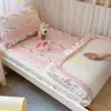 Sábana Individual Estampada de Algodón Completo Estilo Cuatro Estaciones para Dormitorio Estudiantil Protector de Colchón de Dormitorio Estudiantil Funda de Algodón Puro a Prueba de Manchas