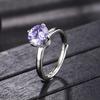 Nuevo anillo de apertura con diamantes que cambian de color azul y morado, chapado en PT950, con ocho corazones y ocho flechas, para mujer. Celebrante online. Venta de joyas en vivo.