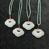Colgante Hebilla de Seguridad de Jade de Seda Dorado Imitación para Mujeres y Hombres, Jade Hetian Imitación, Colgante de Jade Blanco, Collar de Jade Sin Importar
