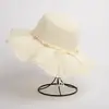 Sombrero de paja de playa para mujer para salidas veraniegas junto al mar, ala ancha protección solar, sombrero de sol versátil para vacaciones