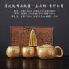 Segmento Dorado Morado Lodo Arena Púrpura Olla Xishi Un Juego de Té de Una Olla Dos Tazas Juego en Caja de Regalo Tendencia Nacional Creativo Cultural Souvenir de Negocios Regalo
