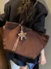 Bolsa Tote Casual de Outono para o Trabalho Grande Capacidade Nova Bolsa de Ombro Retro Feminina Bolsa Saco Texturizada Bolsa de Mão