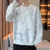 Moda Masculina Outono e Inverno Marca Moletom Espesso Gola Redonda Camisa Masculina Manga Longa Top Solto Masculino 2025 Novo Transfronteiriço