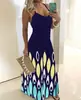 2025 Nueva Moda Exportación Vestido Casual de Verano para Mujer con Tirantes Estampado Cuello Redondo
