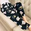 Pantalones de pijama de algodón y seda para mujer de verano, de pierna ancha, cintura alta, estilo fino, se pueden usar solos o al aire libre, pantalones para el hogar
