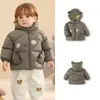 Jaqueta de Penas para Bebês Meninos e Meninas, Casaco de Inverno Curto, Fofo e Moderno, Novo Estilo 2026, Penugem de Pato Branca