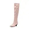 Botas Femininas de Cano Alto para Outono e Inverno, Salto Plataforma Bico Fino, Botas Femininas, Saltos Altos Amazon, Botas Femininas Europeias e Americanas Aliexpress, Botas da Moda
