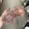 Elástico de cabelo de malha floral com cristal, doce e delicado, para rabos de cavalo e coques, um acessório de cabelo moderno e sofisticado