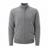 Nuevo top para hombre de talla grande con cuello mao, chaqueta con cremallera, suéter cálido para hombre, cárdigan de punto casual para otoño e invierno
