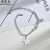 Pulseira exclusiva transfronteiriça de aço inoxidável geométrica estrela de cinco pontas feminina personalidade pulseira estilo simples design de nicho atacado