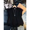 Camiseta sin mangas con cuello en V y estampado de espiga para hombre, Nueva tendencia de verano Marca Estilo Americano Corte holgado Camiseta sin mangas juvenil