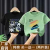 2026 Estilo Nuevo Camiseta de Algodón Puro de Media Manga Dibujos Animados Moderna Tendencia Camiseta de Manga Corta para Niños Camiseta Superior de Verano para Niños Bebés