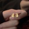 Pendientes de Calabaza con Escamas de Dragón de Aguja de Plata S925 para Mujer, Modernos y de Alta Gama, Nuevo Estilo Popular