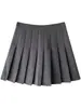 Falda Plisada Gris de Cintura Alta para Mujer 2024 Verano Nuevo Estilo para Chica Gordita Cubre Vientre Delgado Línea A Estilo Coreano Falda de Traje