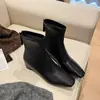 Botines Chelsea casuales para mujer, retro, elegantes, versátiles, de tacón bajo, con cremallera trasera, suela suave, punta cuadrada, estilo coreano, adecuados para ir al trabajo