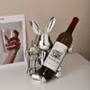 Adornos de Estante de Vino de Conejo Electrochapados, Decoraciones de Gabinete de Vino de Lujo Ligero de Gama Alta, Decoraciones Creativas para Recibidor, Sala de Estar, Aparador