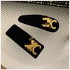 Presilha de Cabelo Arco do Triunfo BB Clip Veludo Francês Transfronteiriço Preto Dourado Retro Pequena Fragrância Adorno de Cabelo para Banquete Acessórios de Cabelo para Mulheres