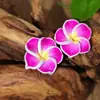 Moda transfronteriza DIY accesorios de flor de arcilla polimérica multicolor aretes plumeria de color cruzado degradado accesorios para collar tobillera
