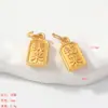 Acessórios para conjunto de duas peças de flor de pessegueiro, peça de raiz de lótus banhada a ouro estilo antigo, pingente de peixe koi, acessórios para fabricante de pulseiras e colares DIY