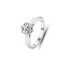 Productos Populares de Transmisión en Vivo Transfronteriza Europea y Americana: Anillo de Plata de Ley 925 con Diamante Moissanita de un Quilate Anillo Ajustable Venta al por Mayor