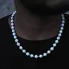 Corrente de Colar Masculino com Contas de Zircônia de 8mm Hip-Hop Transfronteiriço Europeu e Americano Venda por Atacado Acessórios Mais Vendidos Pulseira Personalizada Joias
