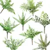 Helechos Verdes Altamente Simulados, Nephrolepis, Helechos de Hoja Grande, Plantas Verdes de Goma Suave de Selva Tropical, Paisajismo de Pared