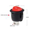 Interruptor de barco KCD1-105 abertura 20 diâmetro externo 23mm três pinos com luzes dois pinos sem luzes na parte inferior do círculo Preto
