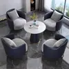 Conjunto de Sofá de Um Lugar de Luxo e Mesa de Centro para Lazer, Recepção de Hotel, Escritório, Sala de Vendas, Mesas e Cadeiras de Reunião, Salão de Beleza