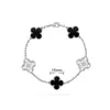 Pulsera de Calcedonia Morada Natural de Cinco Flores [Versión Alta Dorada V Chapado Grueso en Oro] Pulsera de Trébol de Cuatro Hojas de 18 Quilates para Mujer, Artesanía Exquisita