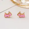 Colar Ancora Red Drop Glaze Love Puppy Luxo Leve Nicho Diamante Colar Feminino Corrente de Pescoço Simples Fofa de Luxo Leve