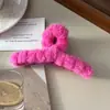 Coreano Outono e Inverno Novo Clipe Peludo Grande Quente Voltar Cabeça Disco Hairpin Imitação Coelho Cabelo Grab Shark Clip para Mulheres