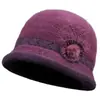 Sombreros para mujeres de mediana edad y mayores, otoño e invierno, para madres, forrados de polar, cálidos, sombreros de lana tejidos, para señoras mayores, de pelo de conejo, de ala ancha, sombreros de algodón