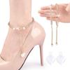 Corrente de Pérolas e Diamantes Cadarços Cravejados de Diamantes, Sapatos de Salto Alto Livres de Instalação, Cadarços Sem Salto, Tiras de Calcanhar Antiderrapantes Preguiçosas, Várias Tiras