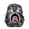 Mochila Nueva Camuflaje Boca de Tiburón Luminosa, Mochila Escolar Grande de Moda para el Campus, Mochila Versátil para Viajes de Negocios y Salidas