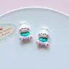 Llavero Parche de Resina de Pato de Boca Grande de Dibujos Animados Brillante Funda para Teléfono Móvil Pegamento Cremoso Pasador DIY Cuerda para el Cabello Material Decorativo