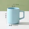 Taza de Cerámica Creativa y Sencilla, Vaso de Agua Redondo con Asa, Taza de Té para Habitación de Hotel, Taza de Regalo, Taza de Café, Taza de Té con Leche