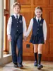 Disfraces de actuación para niños, uniformes de coro estilo preppy, uniformes de escuela primaria, uniformes de jardín de infantes, camisas de manga larga, conjuntos de ropa formal