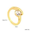 Europa y Estados Unidos Anillo de Zirconia 18K Lujo Ligero Viento de Temperamento Simple Diseño de Diamante que No Se Desvanece Acero Inoxidable Anillo Único Comercio Exterior