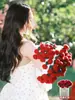 Manta Bouquet de 99 Rosas, Colcha de Verão, Manta Tecida à Mão, Presente para Esposa, Namorada, Namorado no Dia dos Namorados Chinês, Presente de Dia dos Namorados