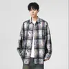NASA SOBRE Camisa de manga larga a cuadros estilo americano para hombre, nueva camisa chaqueta casual holgada para primavera y otoño 2026