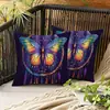 Almofada Cruzada Nova de Primavera com Flor de Lótus Azul e Flor de Epiphyllum para Escritório, Quarto, Sofá, Personalizável