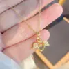 Colar de Aço Titânio com Zircônia Cravejada de Diamantes Estilo Fada de Luxo Leve para Mulheres, Corrente para Clavícula Versátil e Exquisite, Presente para Namorada