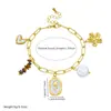Moda Transfronteriza Elegante Versátil Geométrico Perla Ojo de Tigre Piedra Colgante Flor Corazón Acero Inoxidable Conjunto de Accesorios para Mujer