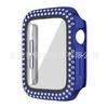 Estuche para Apple Watch chapado con película, doble fila de diamantes engastados, apto para estuche de iWatch, funda protectora para Apple Watch.