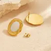 Brincos Pendentes Ovais Esmaltados Estilo Retro Luxo Leve Venda Quente Estilo Vintage Francês Aço Inoxidável Banhado a Ouro Brincos Decorativos de Alta Qualidade para Mulheres