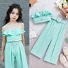 2025 Traje transfronterizo europeo y americano nuevo para niñas Pantalones Traje con cinturón Camisola Moda Set de tres piezas