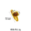 Anillo Mariposa Flor Estilo Étnico de Moda, Elegante Oro de Arena Vietnamita Incrustado con Corona de Circonita Anillo Hueco para Dedo Índice Suministro de Joyería