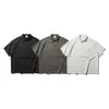 Yidao Vintage 2026 Verano Estilo Japonés Moderno Sensación de Hielo Media Cremallera Cuello Campana Manga Corta Camisa Polo Casual para Hombre