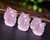 Pulseira Cubo de Açúcar Flor de Quartzo Rosa Natural Esculpida à Mão Raposa de Nove Caudas Fivela de Segurança com Contas Acessórios DIY Coelho